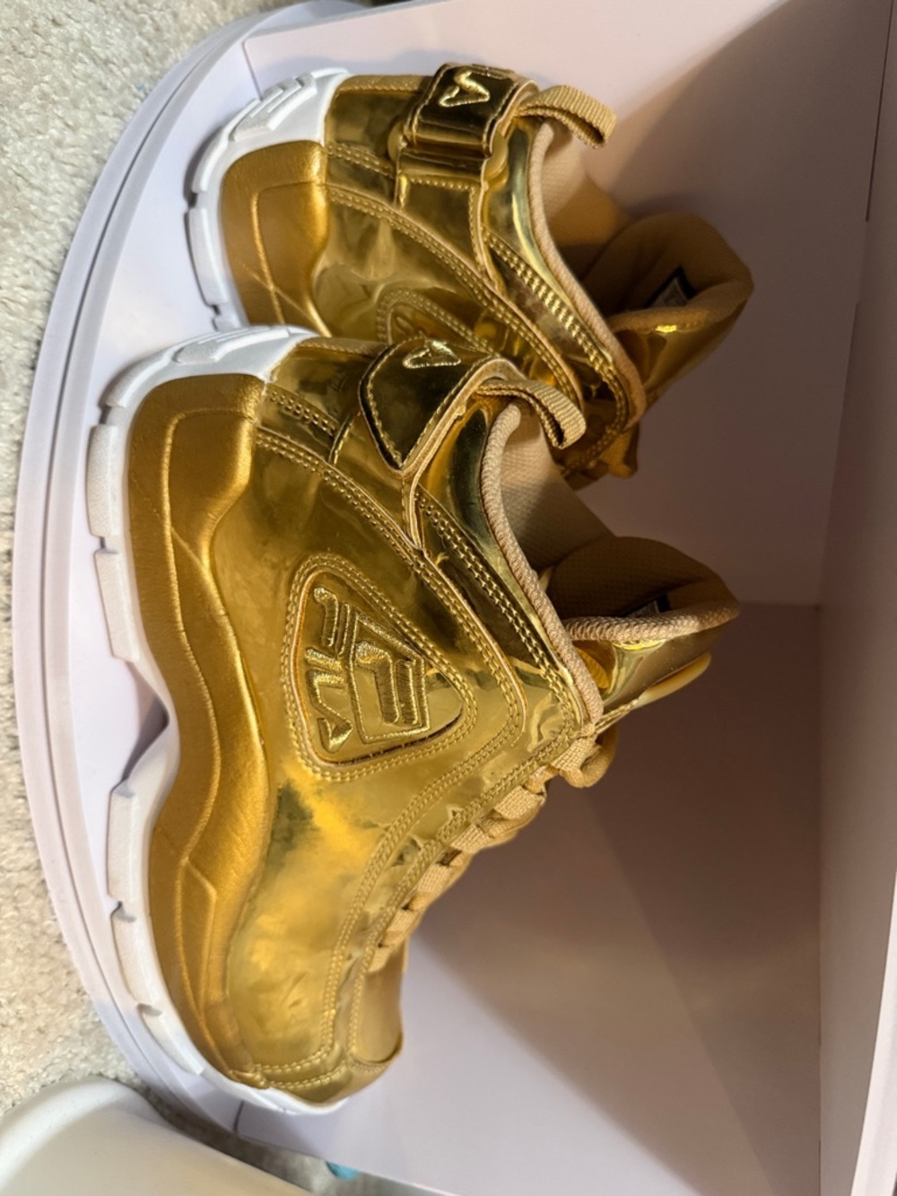 Fila Metallic Gold Sneakers with White Sole
